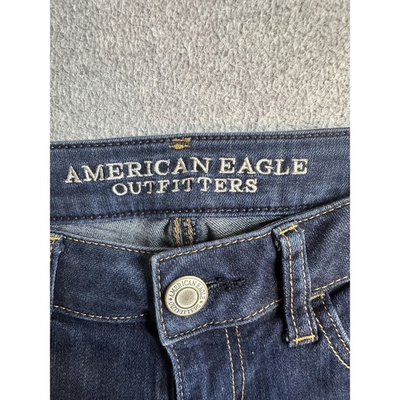 American Eagle Outfitters Jegging Jeans Womens 4 Long Blue Dark Stretch Denim - Picture 8 of 14